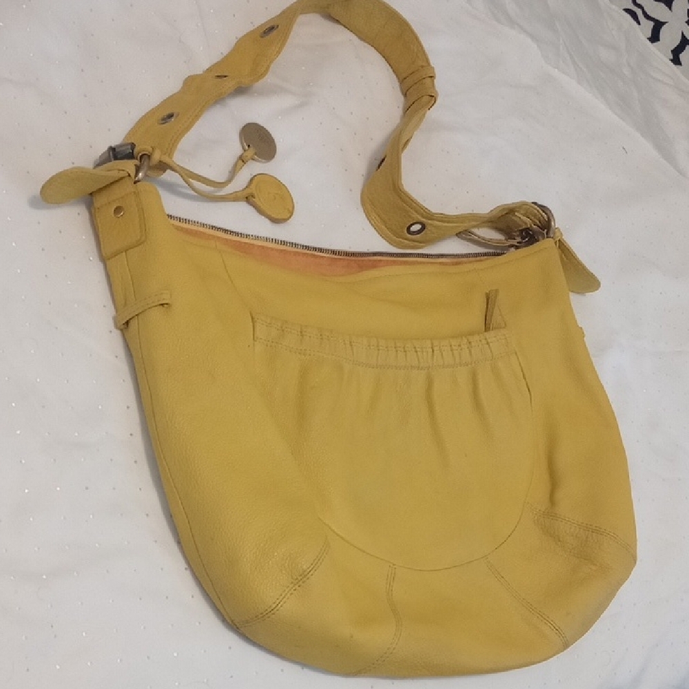 Yellow Leather Shoulder Bag
